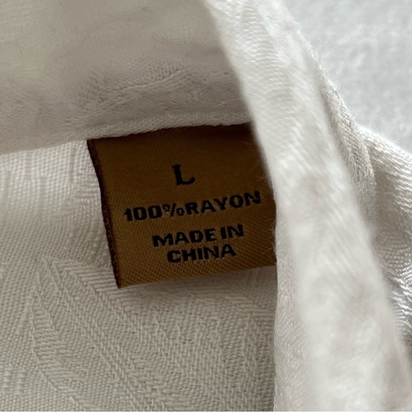 Tasso Elba Men’s White and Yellow Casual Button Down Shirt Floral Design Sz L - Picture 7 of 15